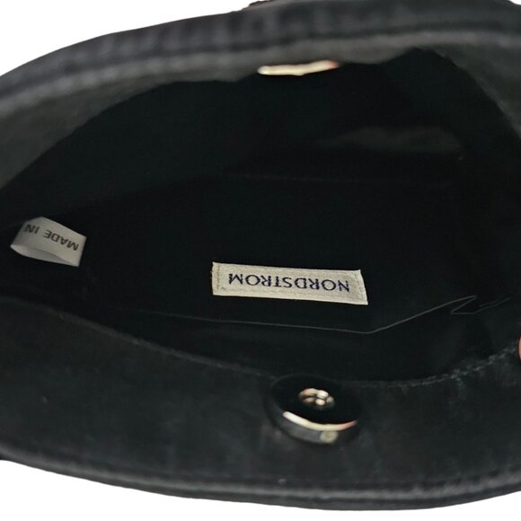 Nordstom Floral Embroidery & Beaded Mini Evening Purse Bag | Like New | Black - Picture 6 of 8